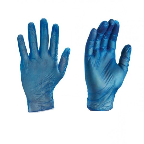 blue vinyl gloves